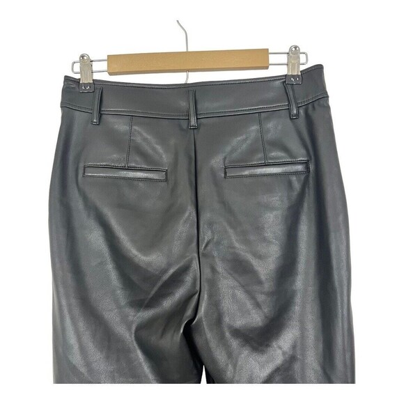LOFT Womens Size 4 Black Faux Leather Taper Leg Pants - Picture 4 of 5